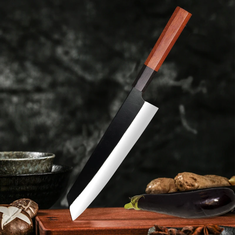 Japanese Kiritsuke Knife with Octagon Handle, Gyuto Kitchen Chef Knives, Sharp Blade Salmon Tool, New Gift, 8\