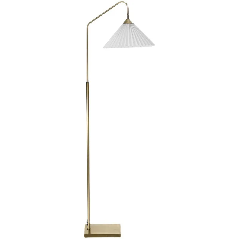 

Nordic pleated fabric lamps simple living room bedroom floor lamp study sofa edge Internet celebrity light luxury desk lamp