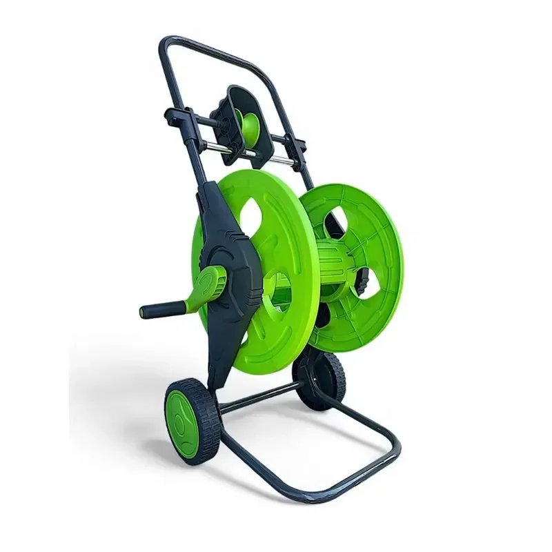 for Garden Irrigation Car Hand-push Storage Water Pipe Rack 60m Capacity Mobil Round Hose Reel Cart with Wheels Labor-saving