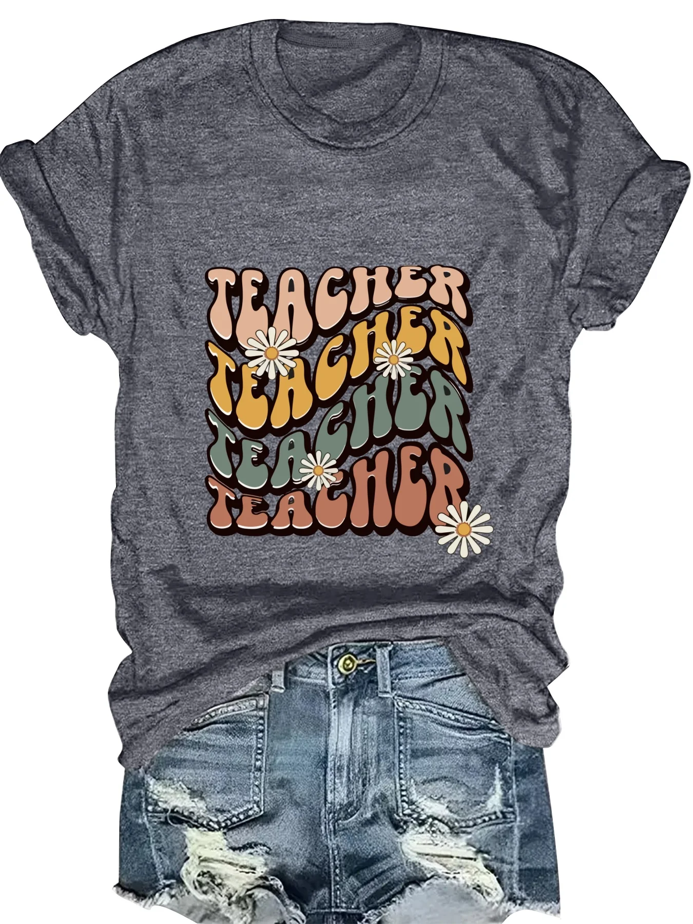 

Модный женский топ с цветочным буквенным принтом и коротким рукавом, модная футболка с рисунком, повседневная летняя одежда для женщин