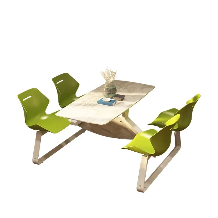 Canteen Siamese Dining Table and Chair Student Fast Catering Factory Canteen Restaurant Company Staff Workers School Rock