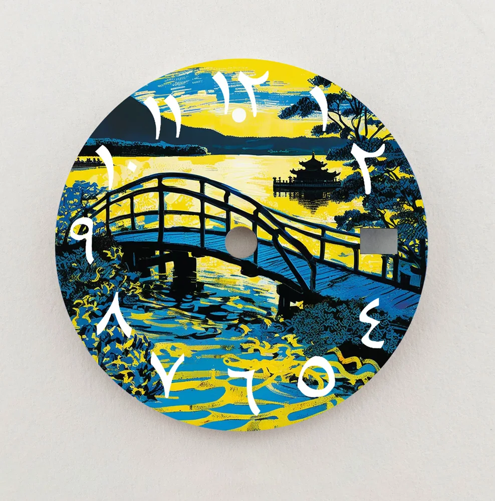 Циферблат NH35, циферблат с древней башней, 28,5 мм, циферблат с арабскими цифрами, подходит для NH35/36, запасные части для часов, аксессуары на заказ