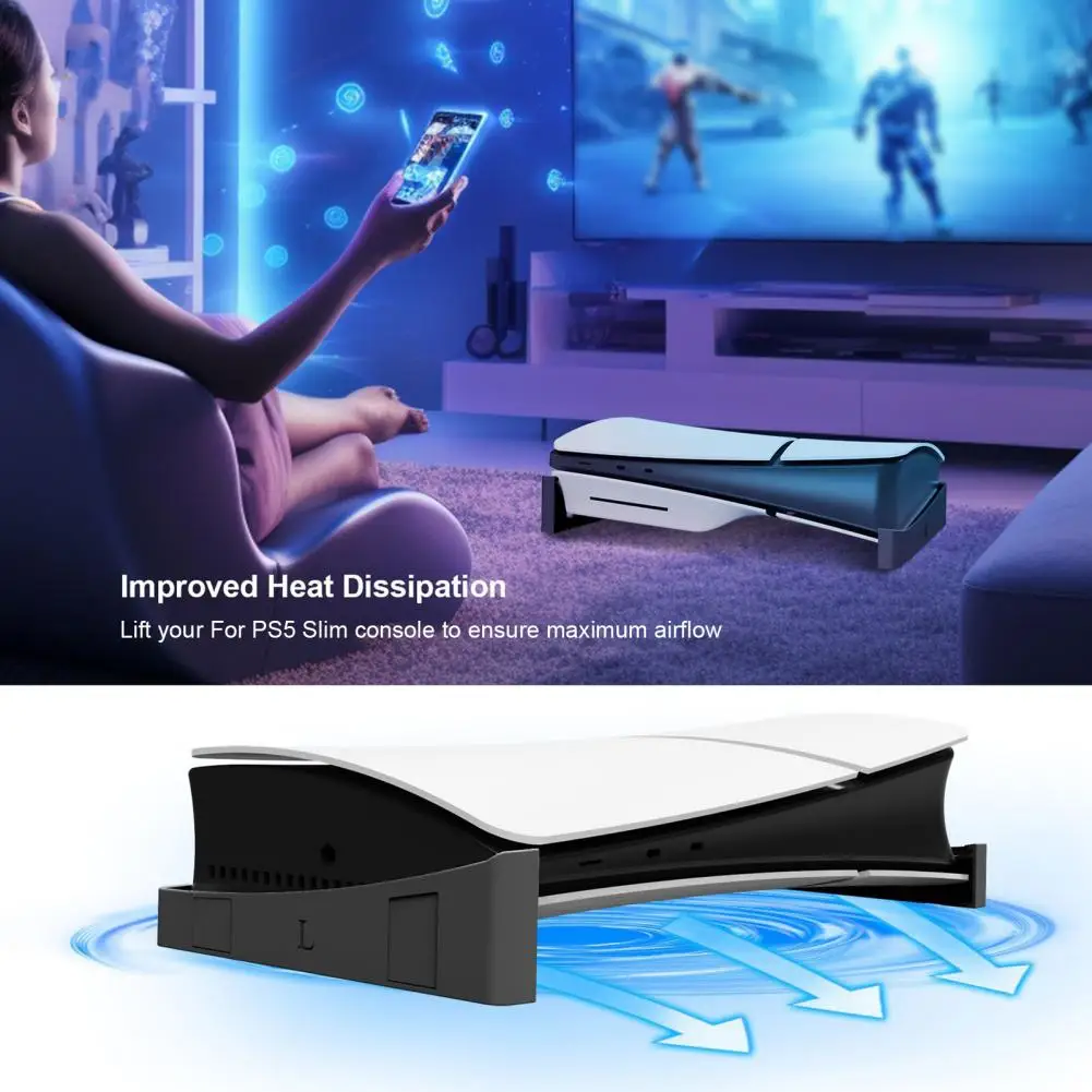 Game Console Stand Heat Dissipation Mount Ps5 Console Storage Stand Holder Set Ultra-thin Disc Storage Bracket Host for Easy