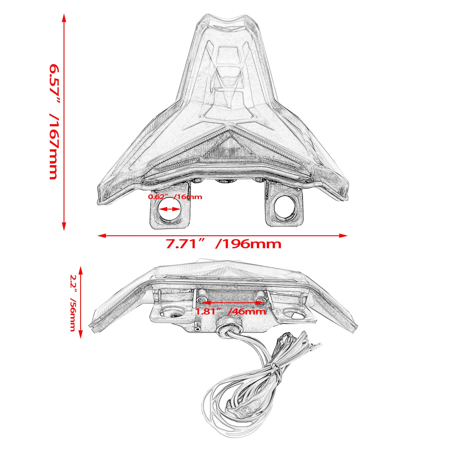 Motorcycle LED Integrated Blinker Taillight Rear Brake Stop Turn Signals Lamp For Kawasaki Z1000 2014-2020 Ninja ZX-10R ZX-10RR