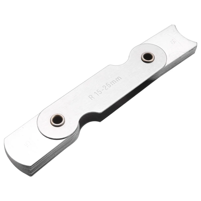 

AS94-Radius Gauge Set,8Pcs Stainless Steel Radius Fillet Gauge Measuring Tool (R0.3-1.5/ R1-6.5/ R7-14.5/ R15-25)
