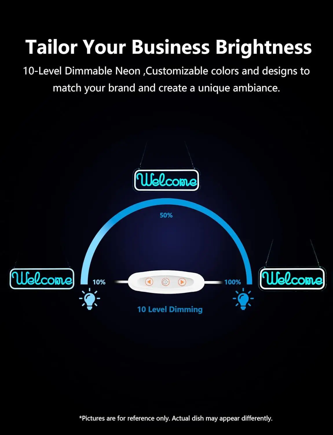 Welcome Letter Shaped Neon Sign Dimmable LED Lights For Karaoke Bar Restaurant Cafe Salon Game Room Front Window Wall Decoration