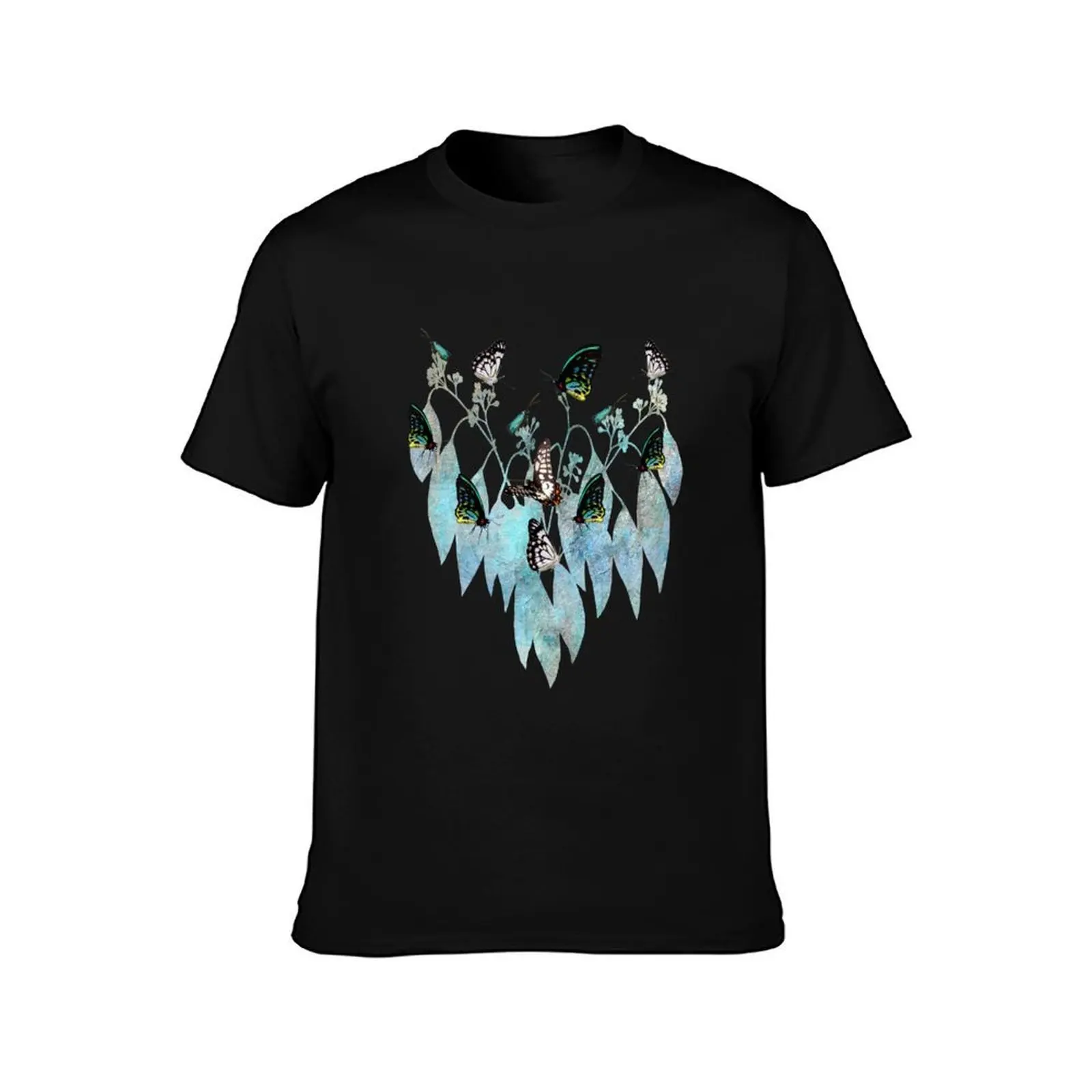 Butterflies Dancing on Leaves T-Shirt Sporty Breathable Short Sleeve T-Shirt