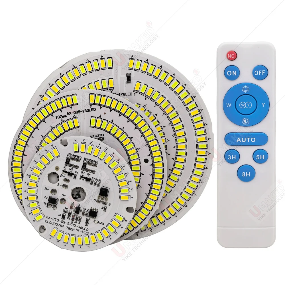 5Pcs 36/50/100W LED Solar Light Board Dual color Light High Brightness Light Source Panel with Remote Controller SMD5730 outdoor