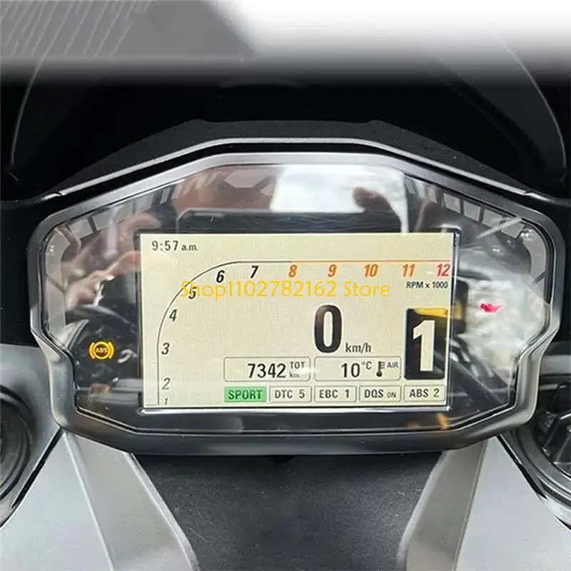 547B Direct-Fit Motorcycle Dashboard Cover Set, Plastic Instrument Cluster Housing with Clear Smoked-Look Lens, for 1199,