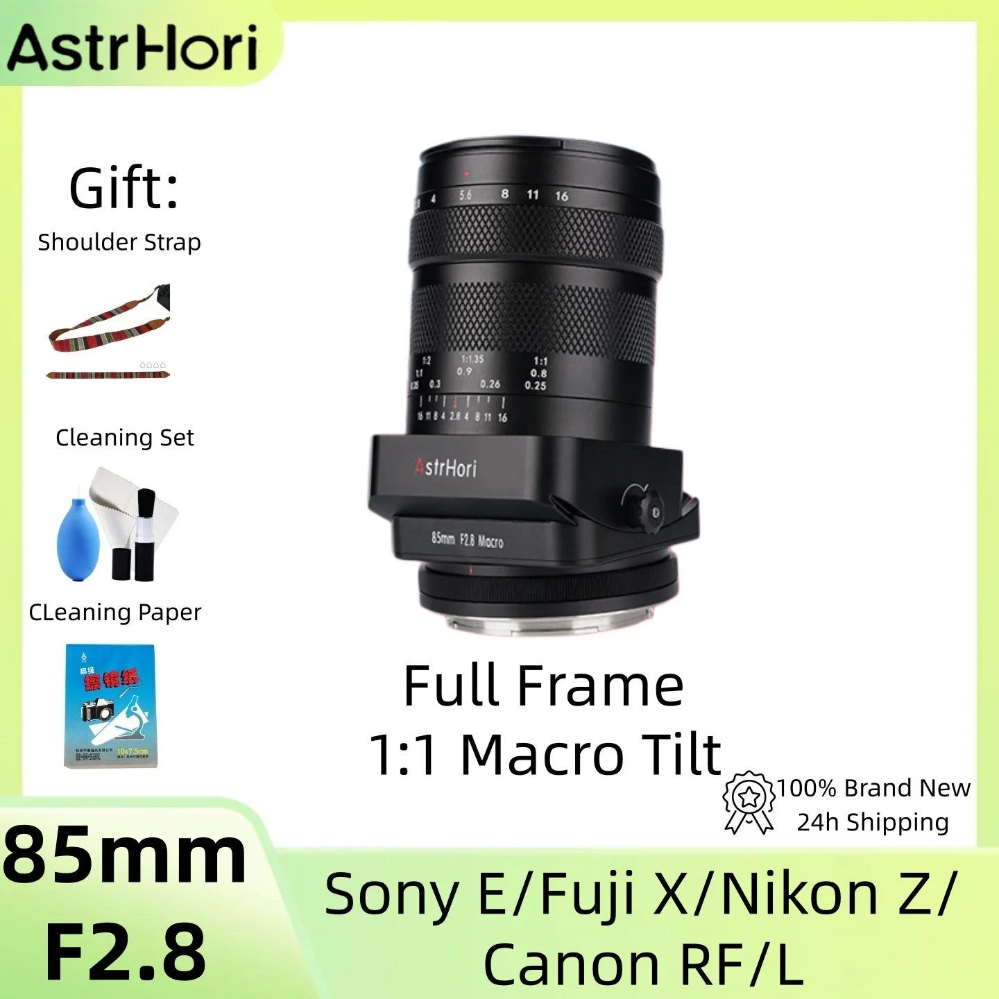 Lente Macro AstrHori 85mm F2.8 1:1, Lente Principal Manual de Fotograma Completo para Cámaras sin Espejo Sony E, Nikon Z, Canon RF, Fuji X
