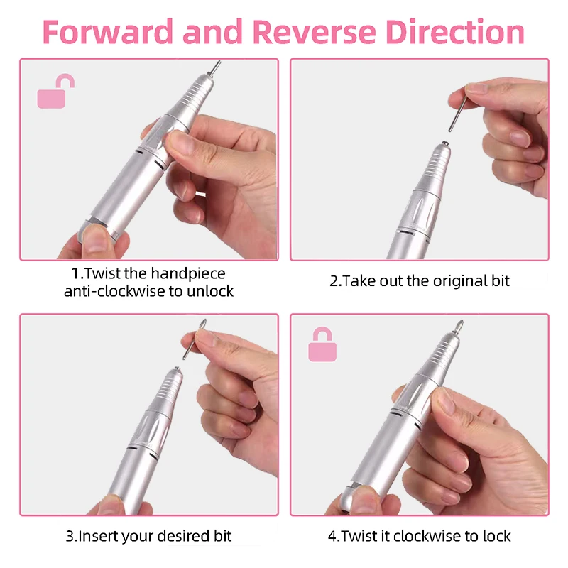 High Power 45000RPM Electric Manicure Nail Drill Rechargeable Nail Drill Machine Acrylic Gel Polish Electric Nail File Nail Tool