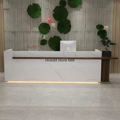 Customized Simple Modern Cashier Shop Small Bar Beauty Salon Company Hotel Light Luxury Front Desk Reception Counter Customized