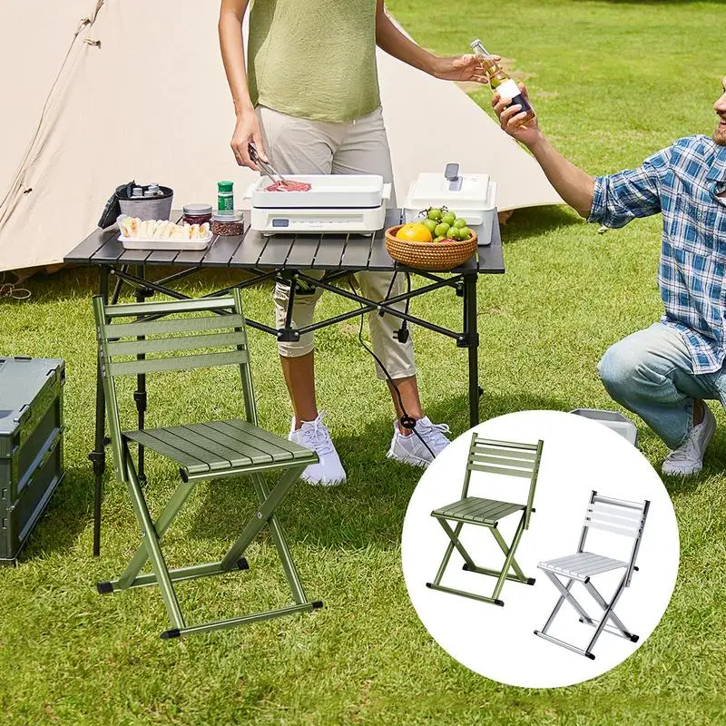 

Folding Camping Stool Portable Metal Foldable Bench Lightweight Stackable Outdoor Lawn Chairs Camping Picnic Foldable Stool