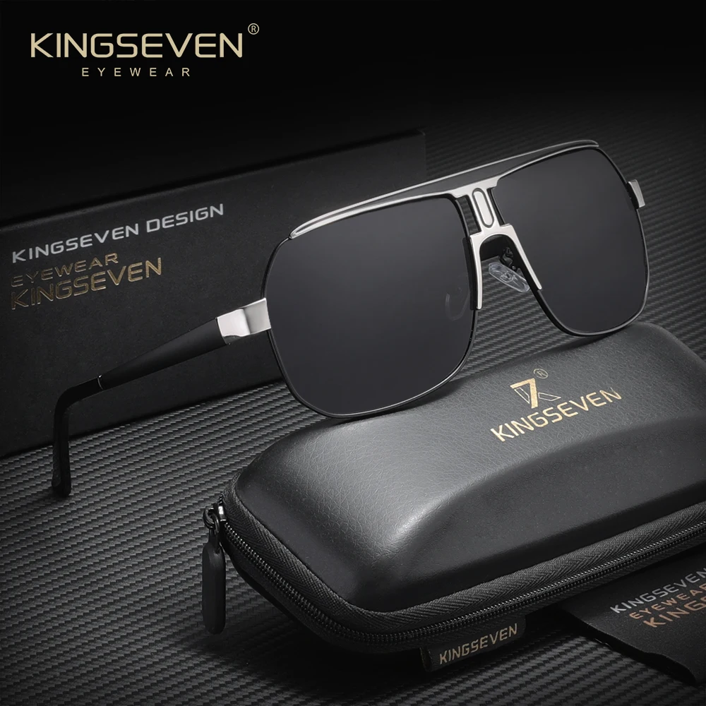

KINGSEVEN мужские солнцезащитные очки для вождения, женские винтажные защитные очки в большой оправе UV400, поляризационные уличные антибликовые очки