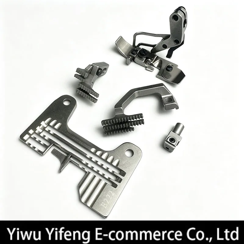 SIRUBA 737K-504M2 Sewing Machine Needle Plate Feed Dog Presser Foot Set E222 H204 D210 Industrial Overlock Sewing Parts 3 Thread