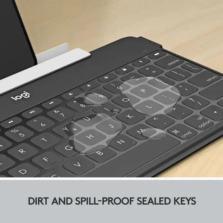 Logitech Keys-To-Go Keyboard Bluetooth Super-Slim dan Super-Ringan untuk iPhone, iPad, dan Apple TV, Hitam