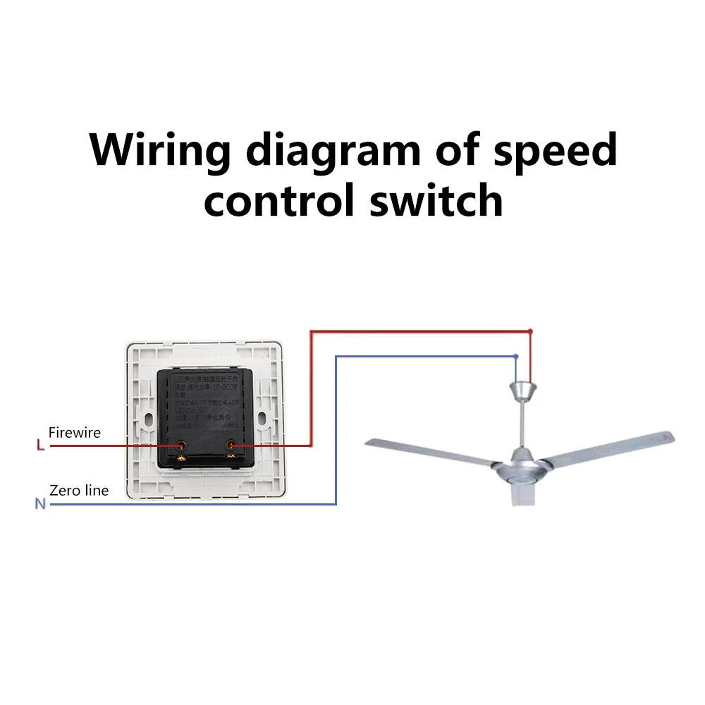 AC 220V Fan Adjustment Stepless Speed Controller Wall Switch 86 Type Panel Fan Governor Switch