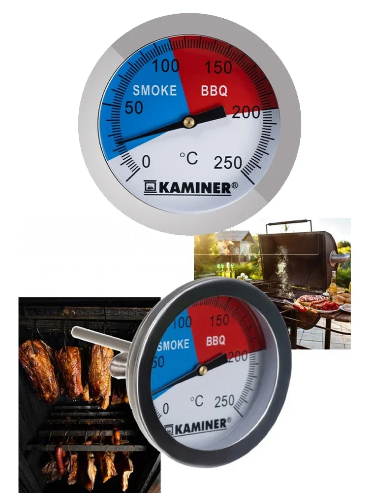 1pc BBQ Grill Thermometer Edelstahl Analog Smoker Gasgrill Räucherofen Grill Meat Thermometer BBQ Cooking Food Kitchen Tools