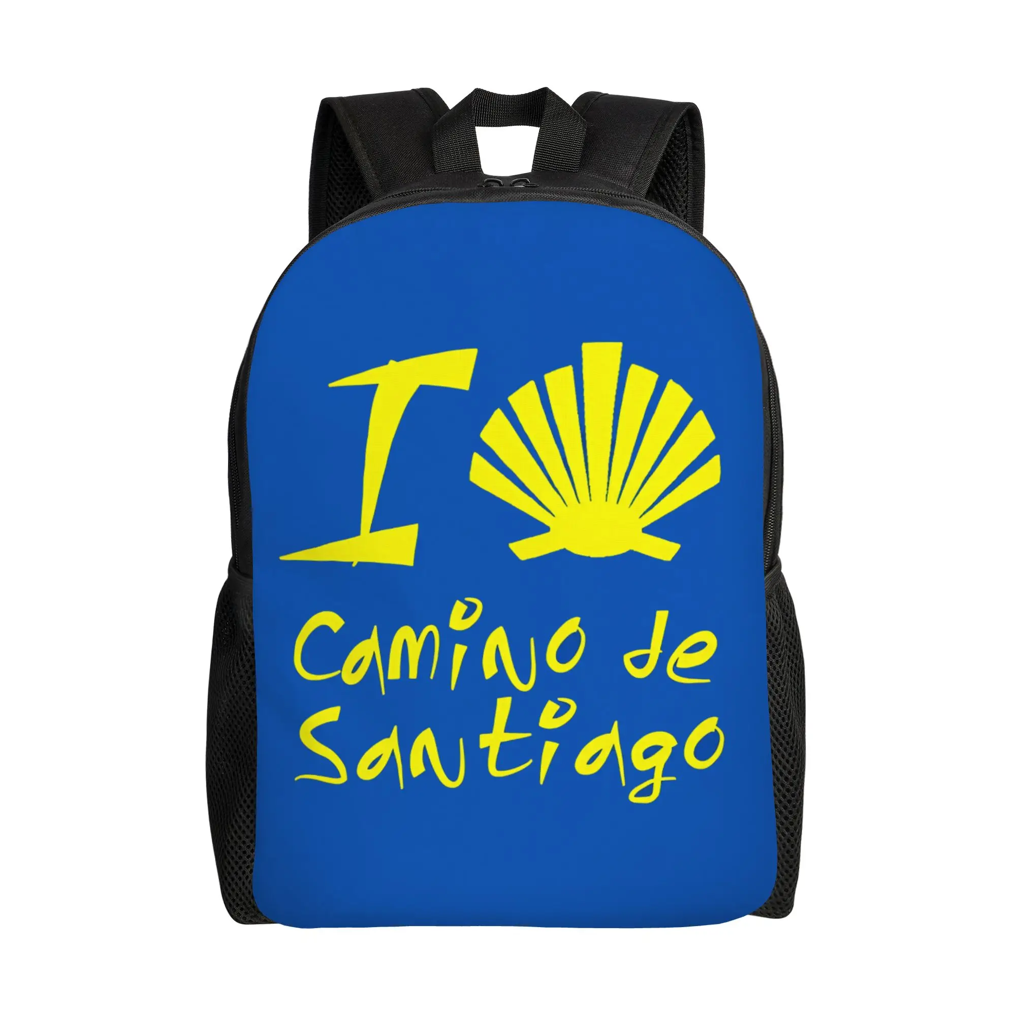 Mochila personalizada con estampado artístico de Compostela Peregrino, mochila para ordenador portátil, mochila de moda para hombres y mujeres, mochila para estudiantes universitarios