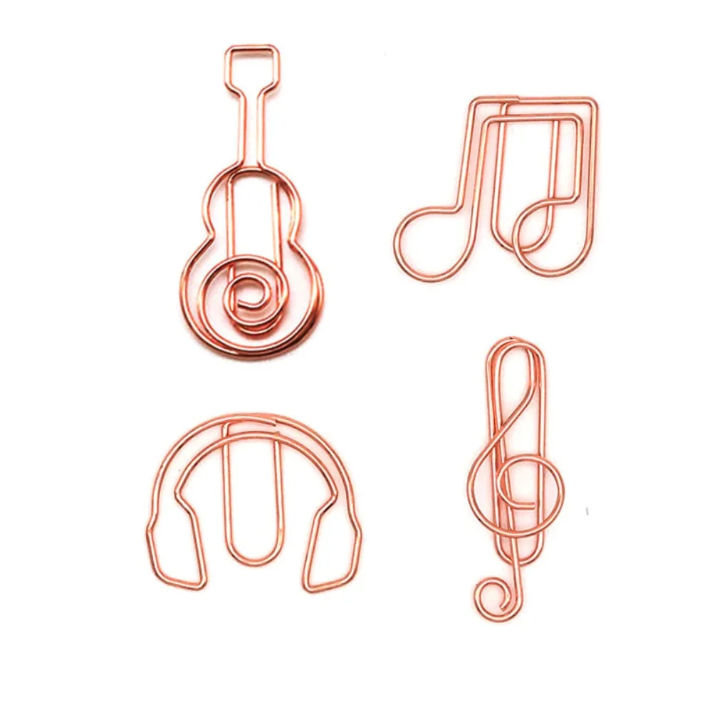 10pcs Metal Memo Music Note Paper Clips Index Bookmark Music Note Metal Paper Clips Guitar Clip-on Creative Bookmark Clip School