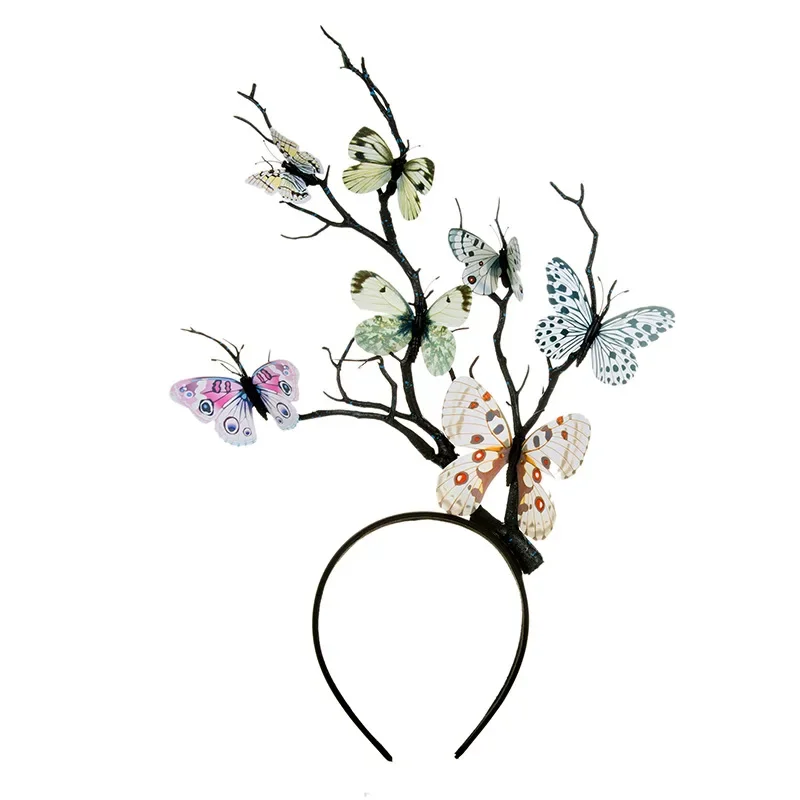 

Butterfly Tree Branch Headband Antler Headpiece for Women Girls Party Decoration Cosplay Costume Halloween