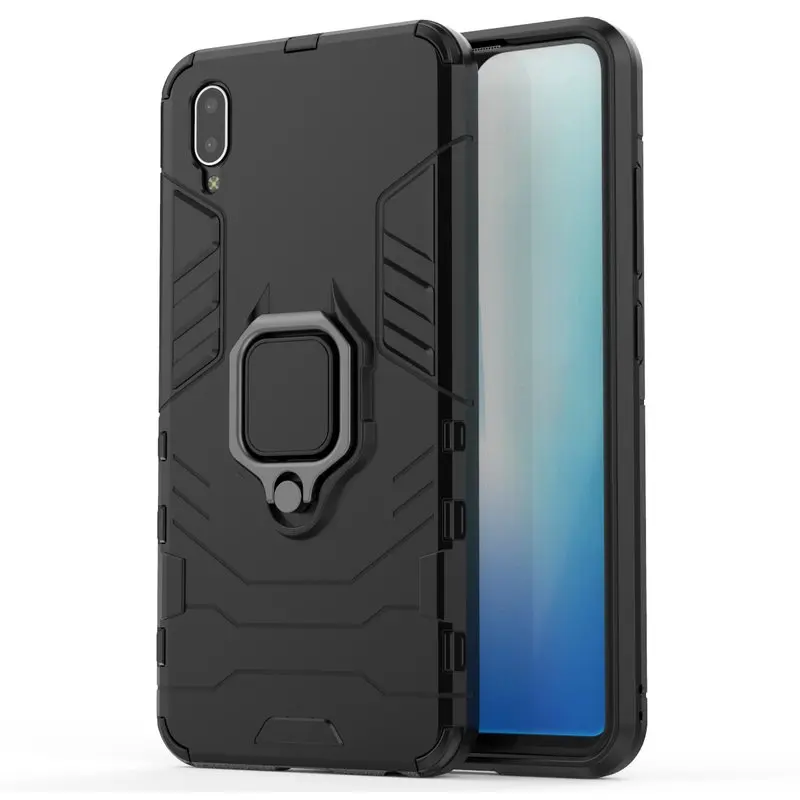 For Vivo Y91 Y91C Y12 Y17 Y19 Y30 Y50 Y67 Y83 Y97 Y95 Y93 Neo S1 Pro V9 V11 V15 V17 Metal Ring Back Cover Shockproof Armor Case