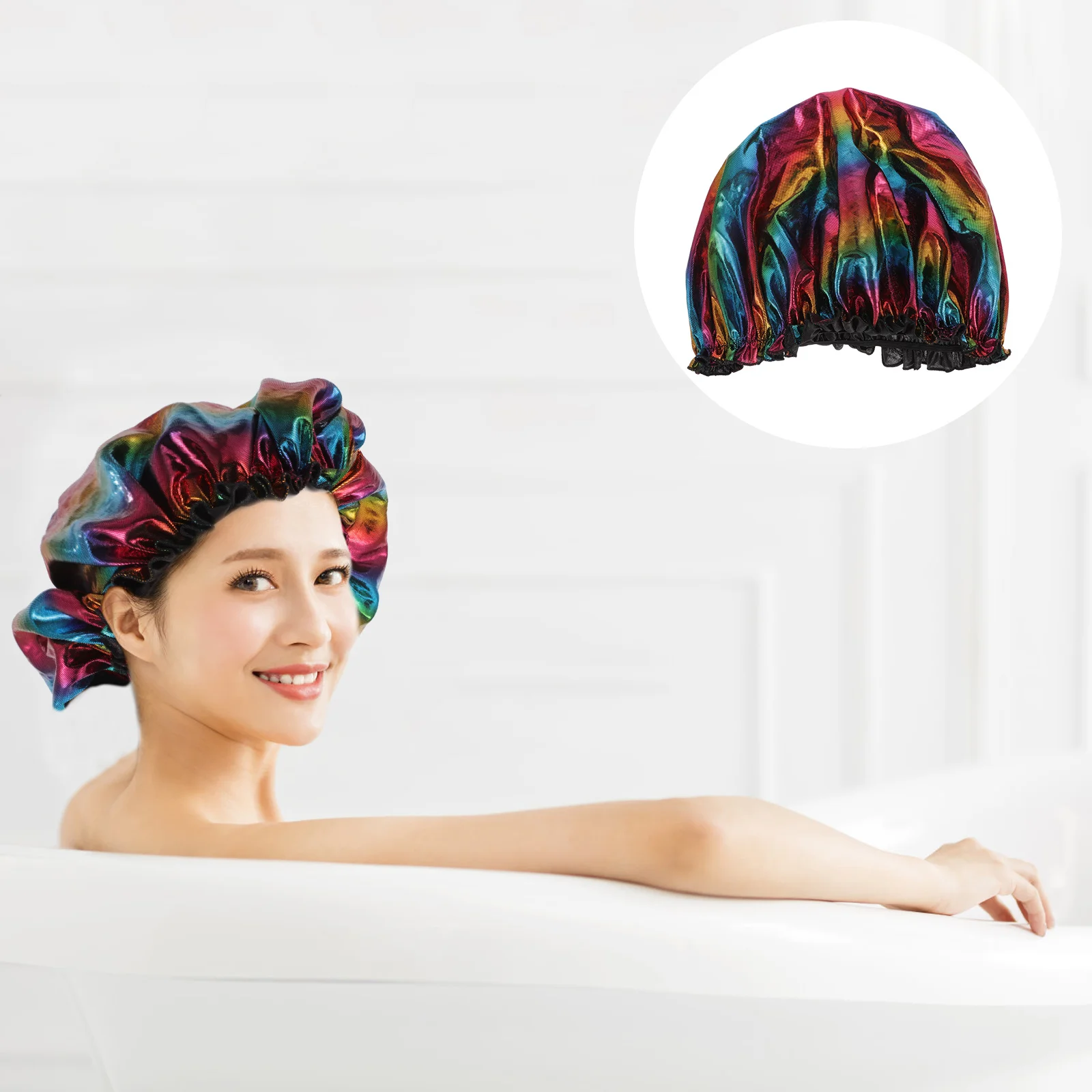 

Beauty Perm Cap Elastic Soft Adjustable Night Bonnet For Sleeping Hair Treatment Bathing Face Washing Chemo Caps Hair