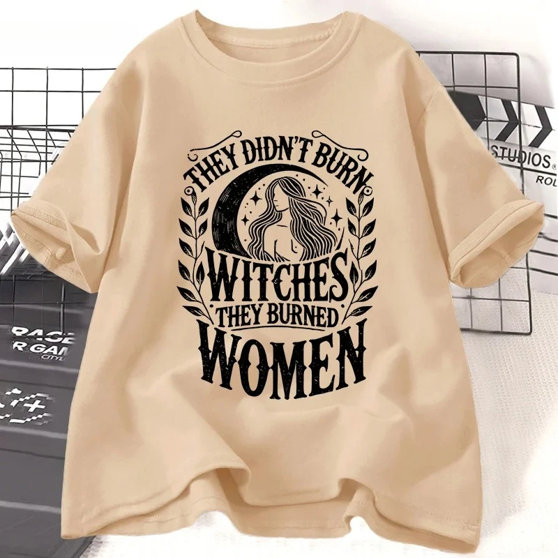 Eles não queimam bruxas, eles queimaram camiseta feminina feminista bruxa gráfica camisetas vintage menina power roupas camisetas gráficas