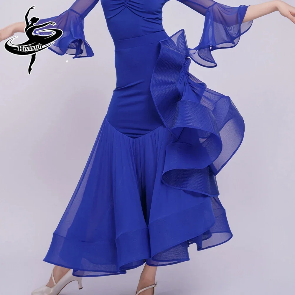 

Современное танцевальное платье для женщин и взрослых, элитный костюм для выступлений в бальных танцах, юбка-клеш для бальных танцев