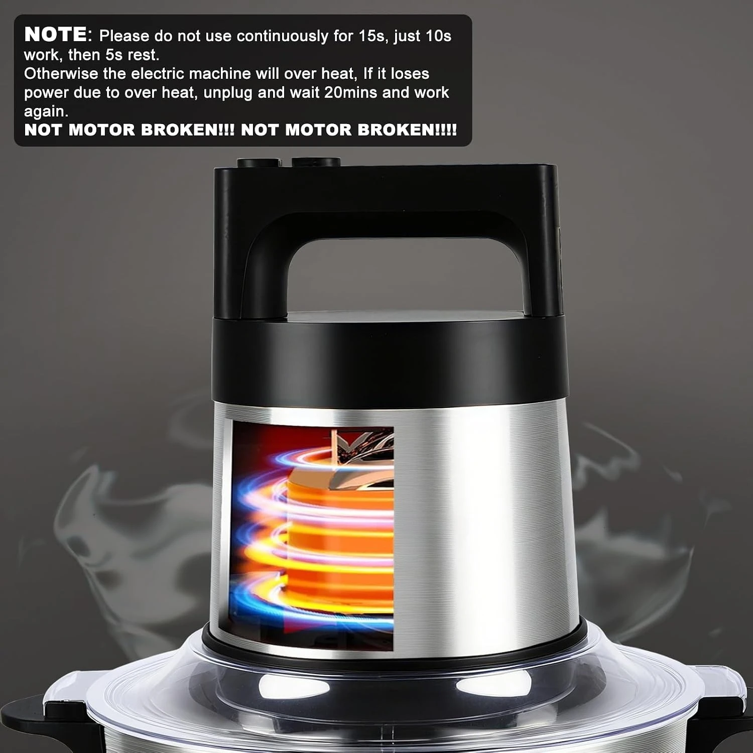 Meat Grinder Stainless Steel Large Capacity Electric mixers, Electric Food Blenders with Bowl, 2 Speed, 4 Bi view 2