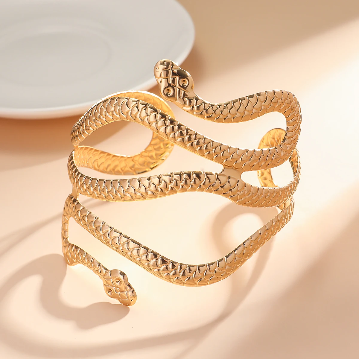 1PC Women\'s European and American Fashion Gold Geometric Arm Chain Bracelet, Date Travel Banquet Party Festival Dress up Gift