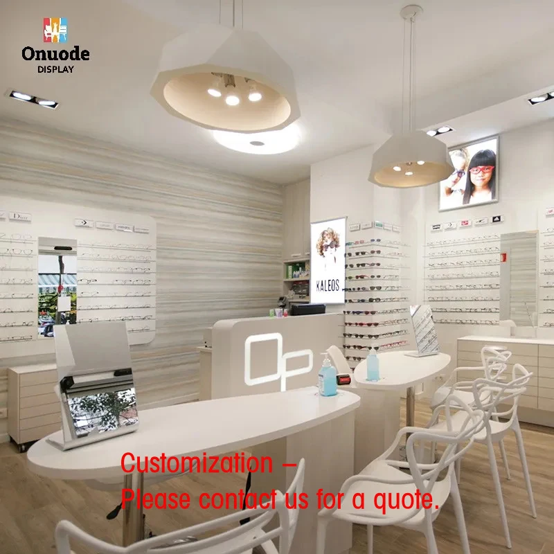 custom.Modern LED Eyewear Display Cabinets | Custom Optical Furniture with Lighting | Trendy Retail Interior Solutions