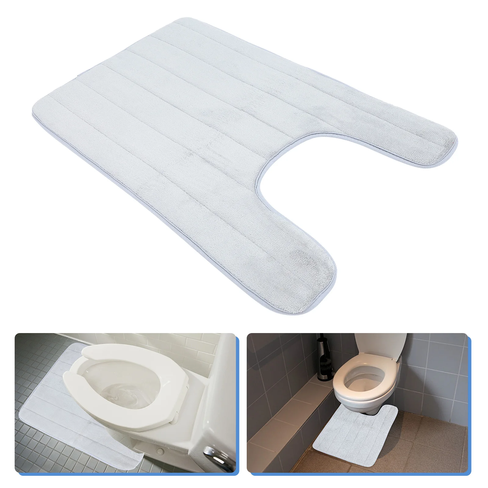 

Toilet Mat Bathroom U Shaped Seat Rugs Base Polyester Carpet Bowl Floor Baby Mats for