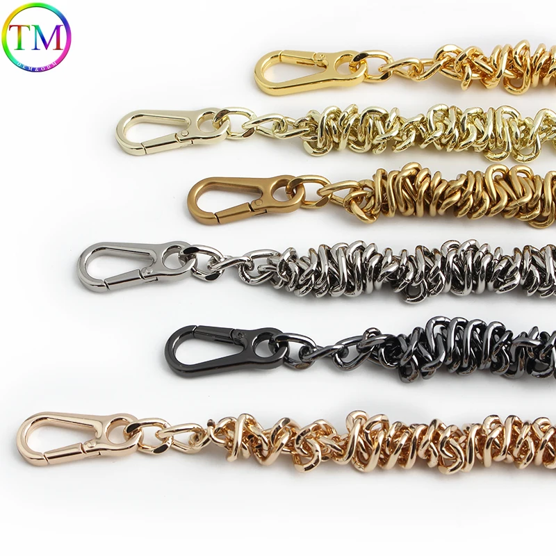 1-10PCS 39/75CM Aluminum Durable Metal Short Chains With Buckle For Handbag Shoulder Bag Purse Strap Decoration Accessories