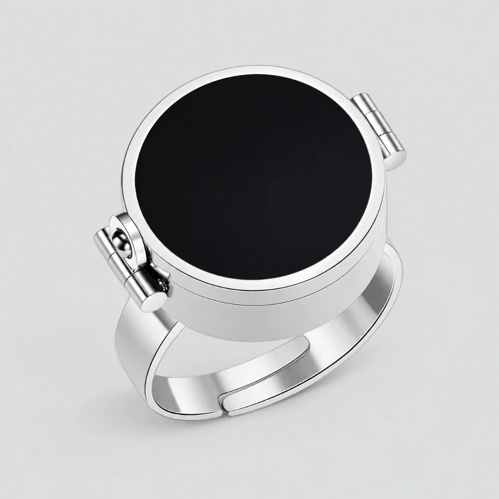 Creative Lipstick Finger Ring Adjustable Stainless Steel Lip Balm Storage Container Portable Lightweight