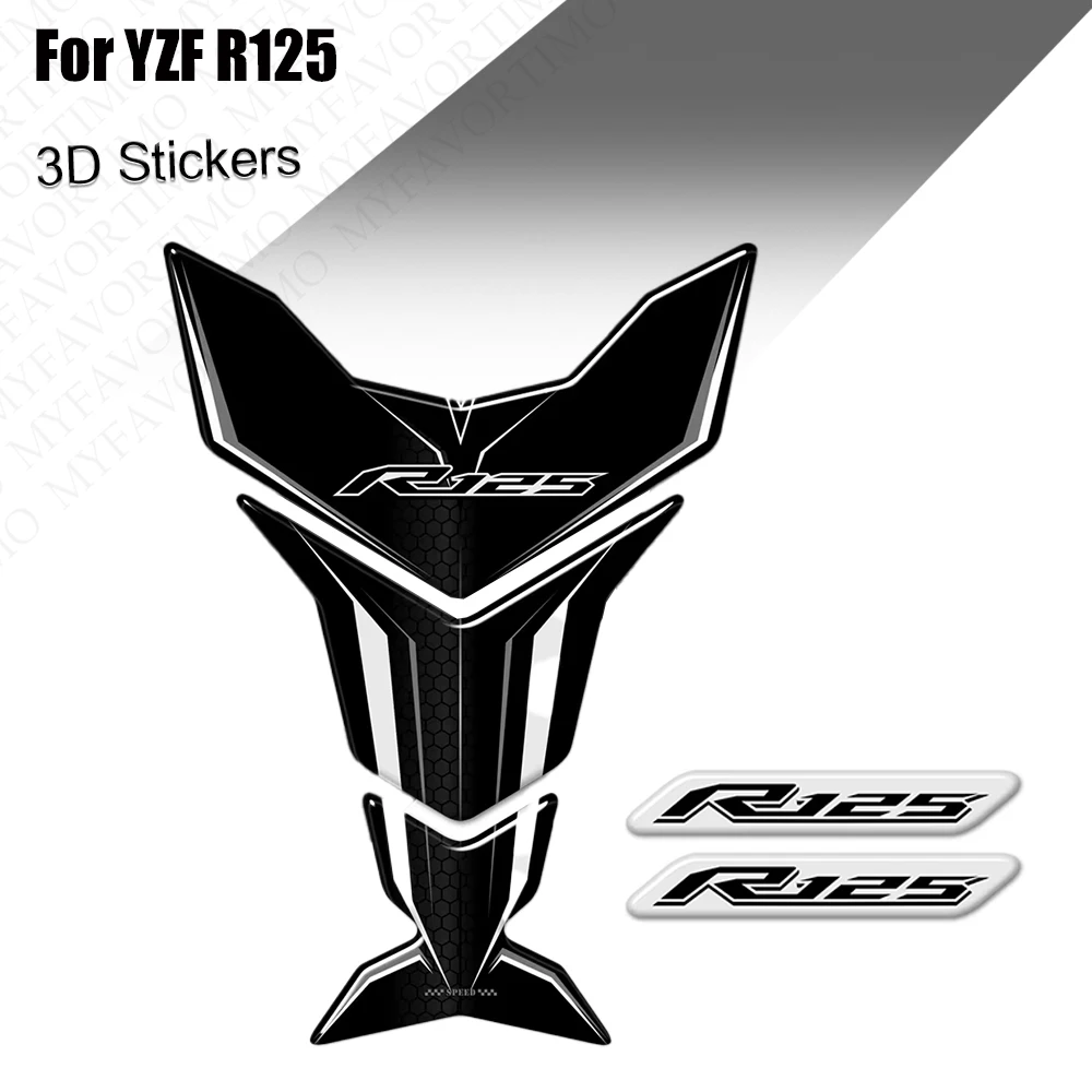 

For Yamaha YZF R125 R 125 Tank Pad Protective Motorcycle Fairing Fender Emblem Badge Logo Stickers Decals 2014-2020