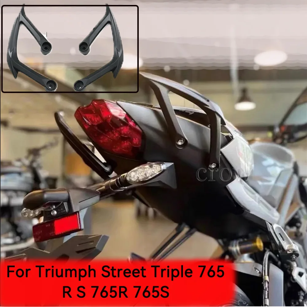 

New Motorcycle Accessories Black Passenger Rear Armrest Grab Handle Seat Handle For Triumph Street Triple 765 R S 765R 765S