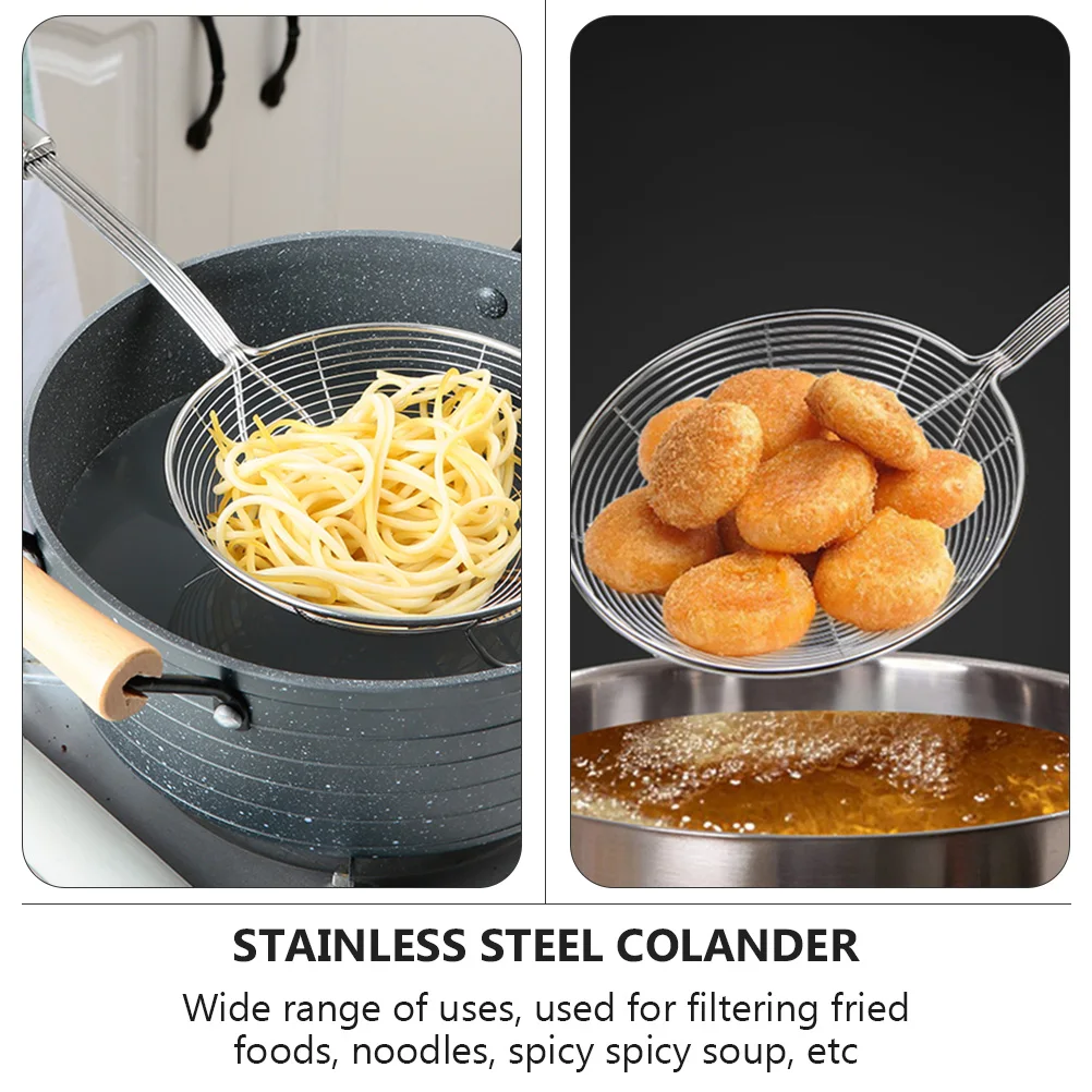 

1Pcs Stainless Steel Colander Filter Spoon Fine Mesh Skimmer Strainer for Kitchen Gadgets Food Draining Long Handle with Hanging