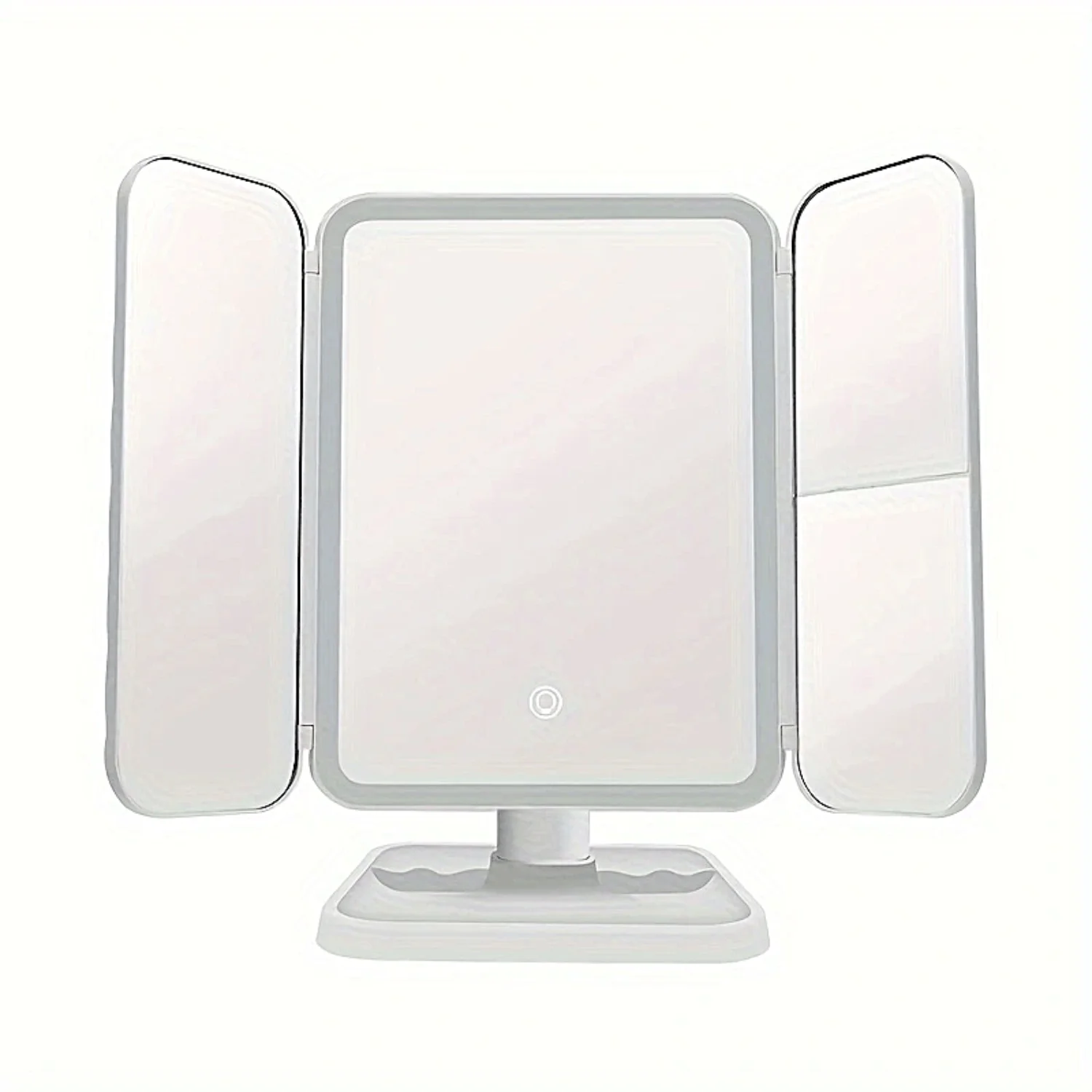 LED Makeup Mirror With 3 Colors Lights Trifold Beauty Mirror USB Rechargeable Vanity Mirror With Stand Great Gift For Women Girl