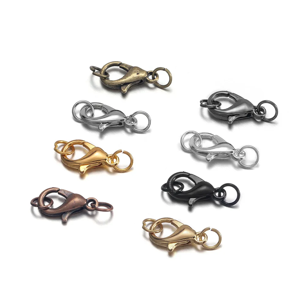 

50Pcs Lobster Clasps Hooks with 200Pcs Jump Rings End Clasps Bracelet Necklace Connectors for DIY Jewelry Making Supplies
