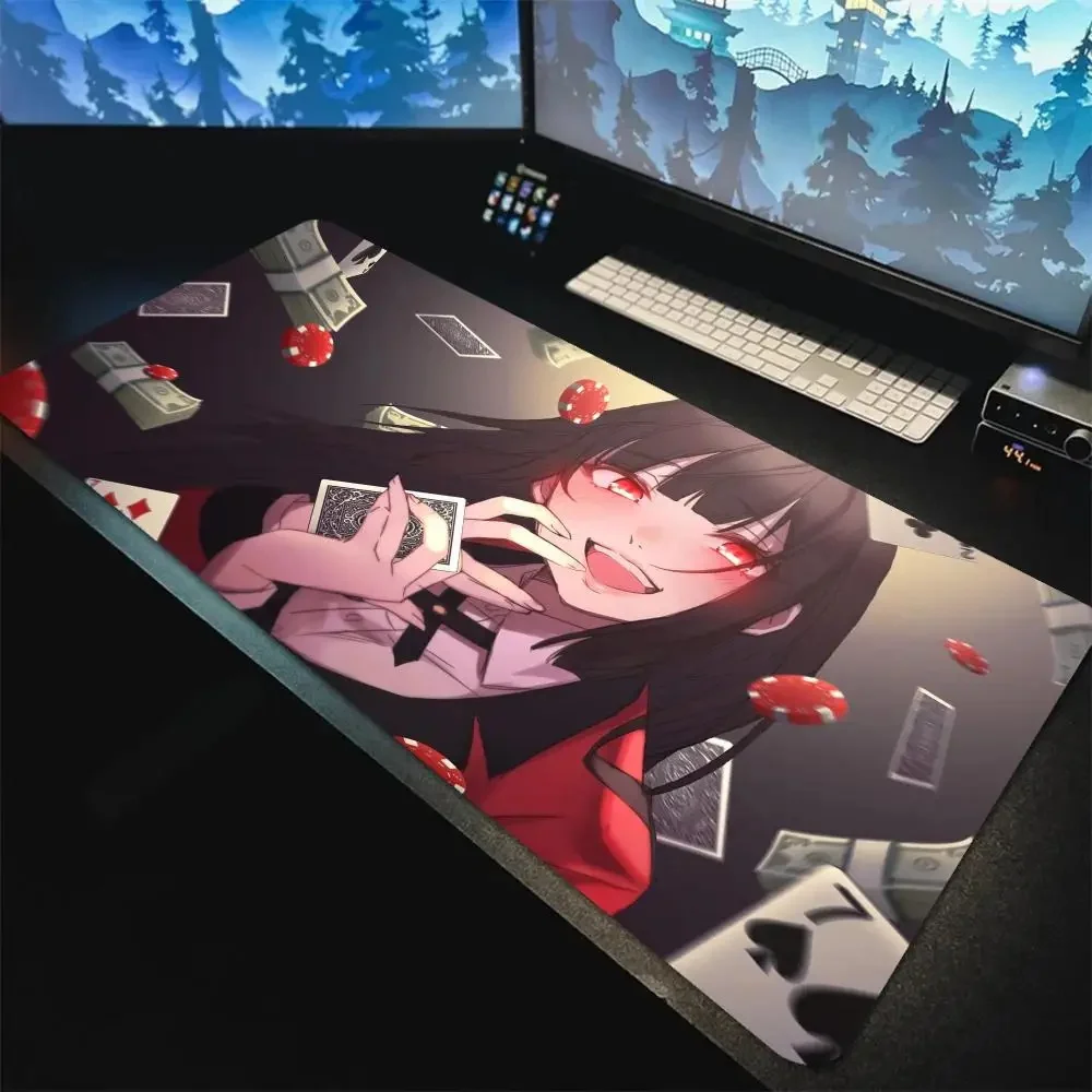 K_kakegurui Y_yumeko J_jabami Rubber Anime Mouse Pad Gamer Computer Gaming Accessories MousePads Mouse Mat HD Mice Pad Large Rug