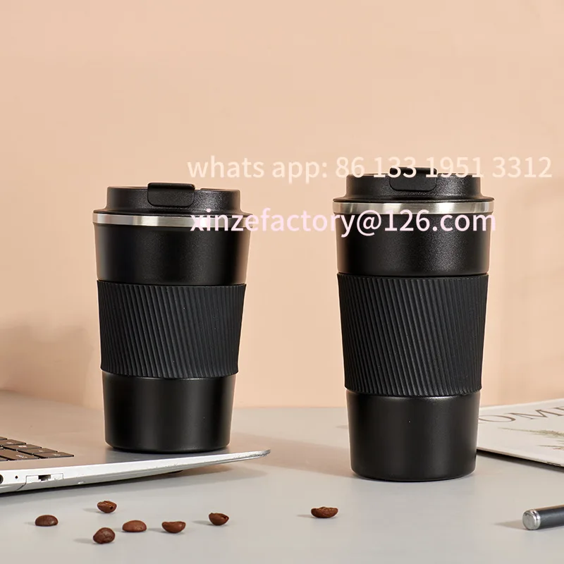

Customizable 304 Stainless Steel Double Layer Thermos Cup Leather Case Coffee Cup Creative Portable Business Gift Cup