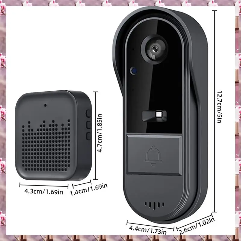 2025 Wireless Video Doorbell Camera With Chime Intelligent Video Bell Camera Intercom Doorbell Night Vision For Home Office,Wire