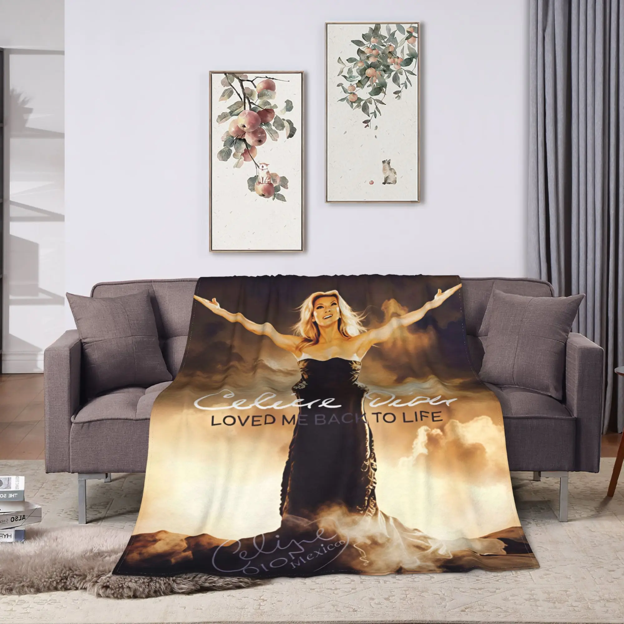 Celines Dions Paris 2026 Warm Soft Blanket  Airplane Travel Plush Throw Blanket Living Room Flannel Bedspread Sofa Bed Cover