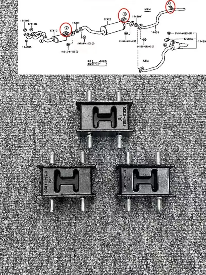 لتويوتا لاند كروزر 4500 ماسورة العادم المعلقة الغراء الثابتة المطاط كم LC80 الخمار رفع العروات