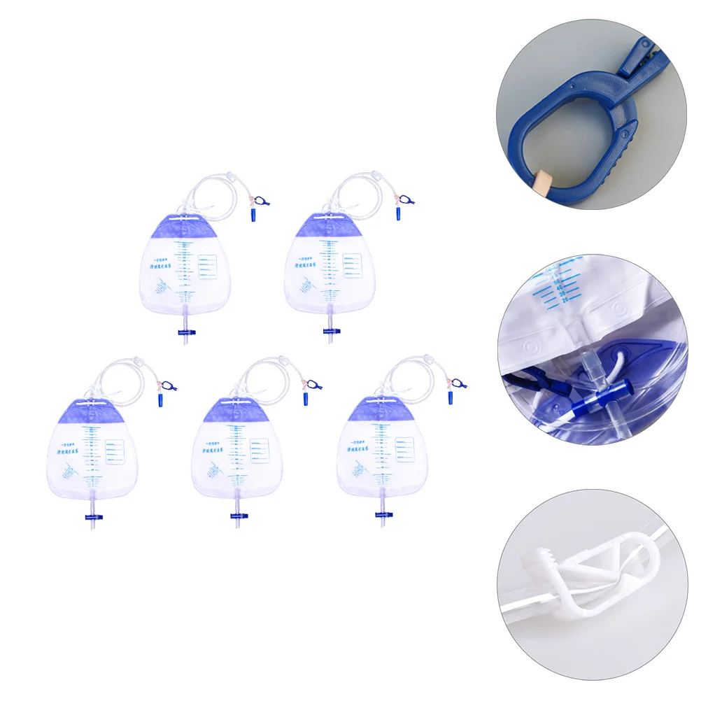 5 Pcs Urine Bag Catheter Male Urinary Care Bags for Women Nursing Drainage Pvc Female