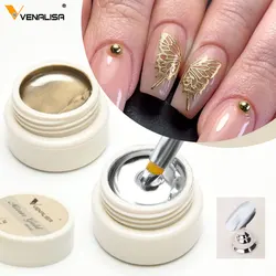 VENALISA Metallic Silver Mirror Gold Color Painting Gel Polish Nail Art GDCOCO Soak Off UV LED Pure Color Drawing Gel lacca