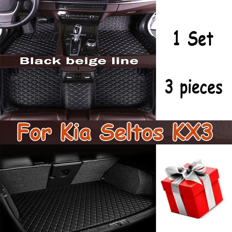 

Car Floor Mats For Kia Seltos KX3 2023 2022 2021 2020 Auto Styling Custom Waterproof Carpets Interior Accessories Foot Pads Rugs