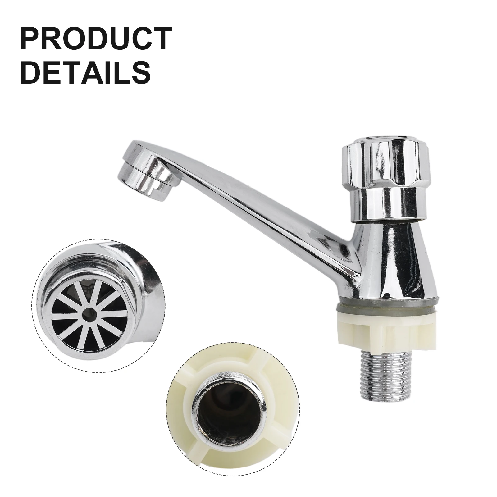 

1pc Zinc Alloy Bathroom Wash Basin Faucet Single Hole Cold Tap For Home Hotel Bathroom Fixture Home Improvement Accessories
