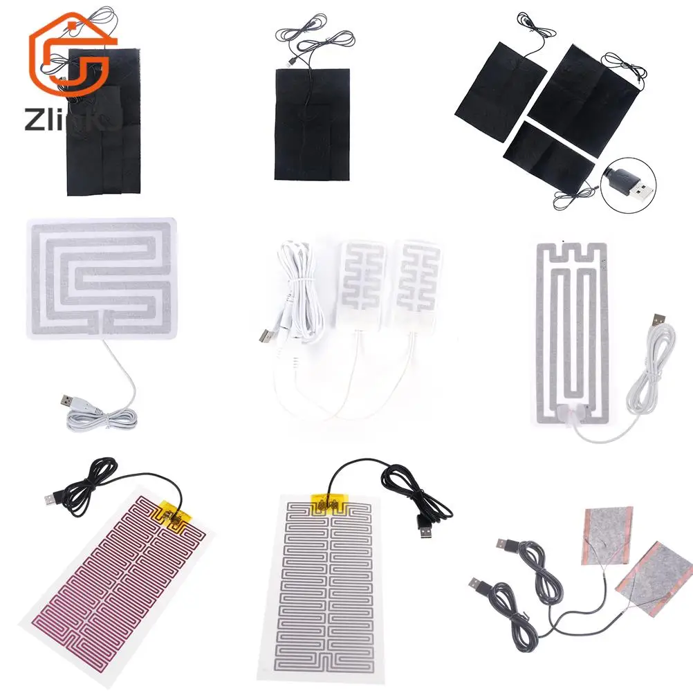 USB Warme Paste Pads Schnell-Heizung Carbon Faser Heizung Pad Sicher Heizung Wärmer Pad Für Tuch Weste Jacke Körper schuhe Socken taille